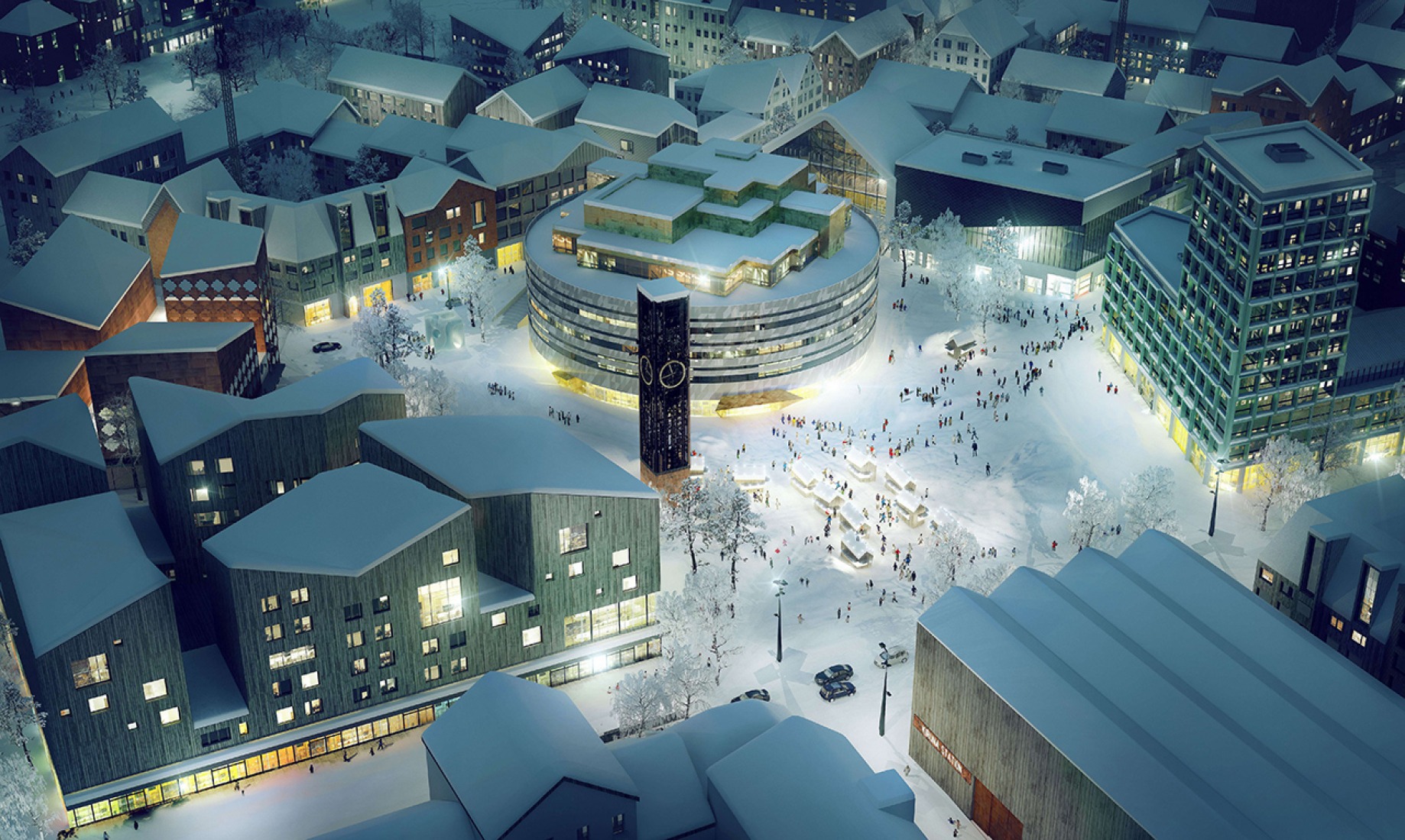 Visualización. Proyecto de nueva Kiruna. Imagen cortesía de White y Tegmark.