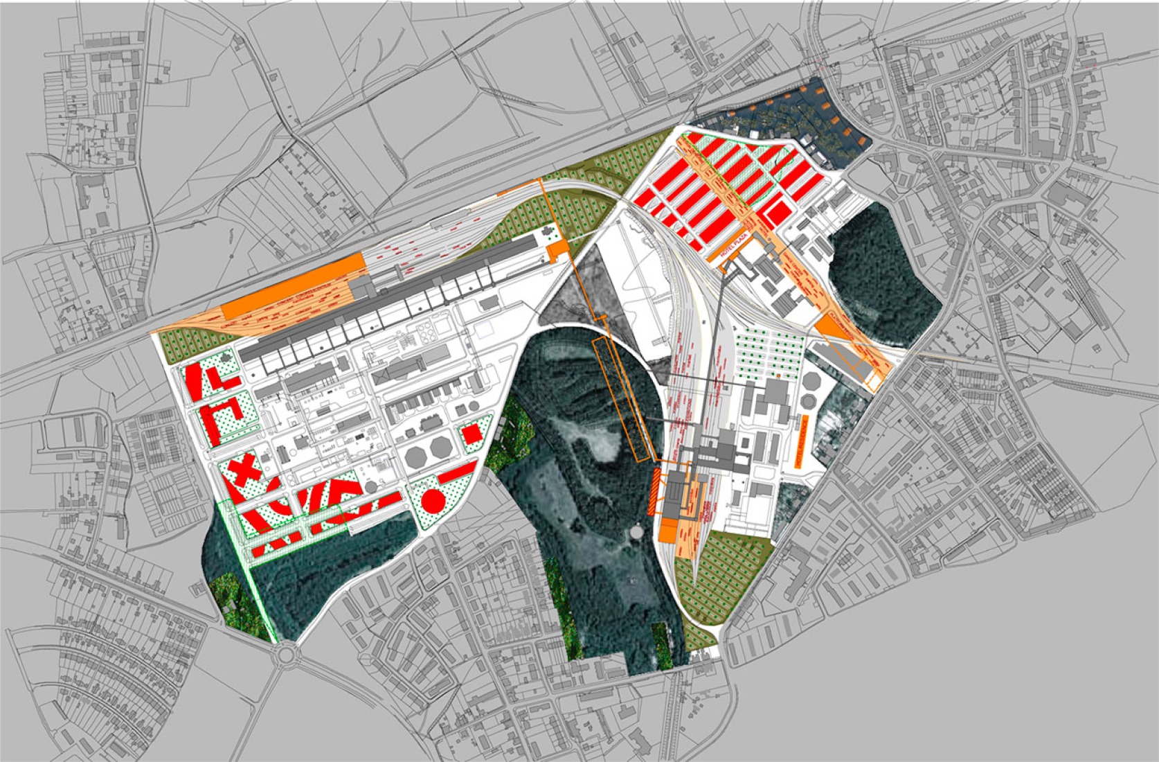 Plan General de Zollverein por OMA. Imagen © OMA, Office for Metropolitan Architecture.