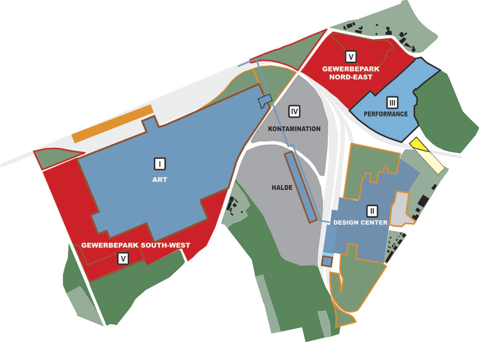 Programa del Plan General de Zollverein por OMA. Imagen © OMA, Office for Metropolitan Architecture.