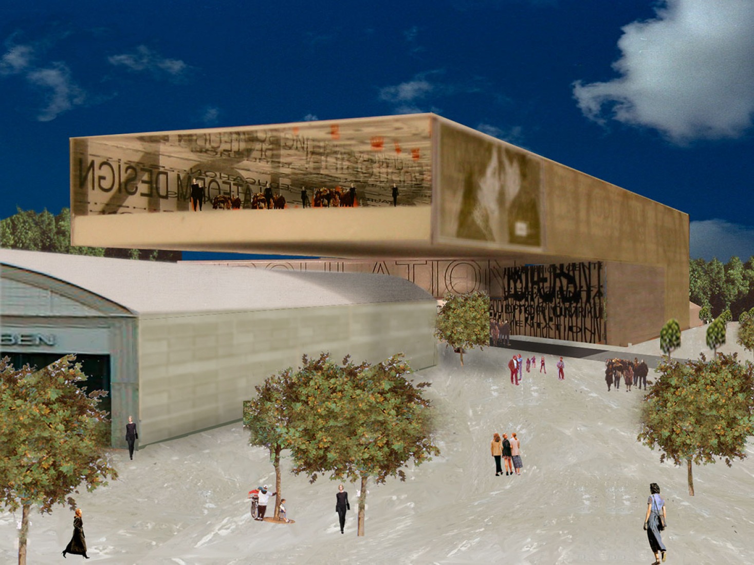 Render del Centro de Educación propuesto por OMA en el Plan General de Zollverein. Imagen © OMA, Office for Metropolitan Architecture.