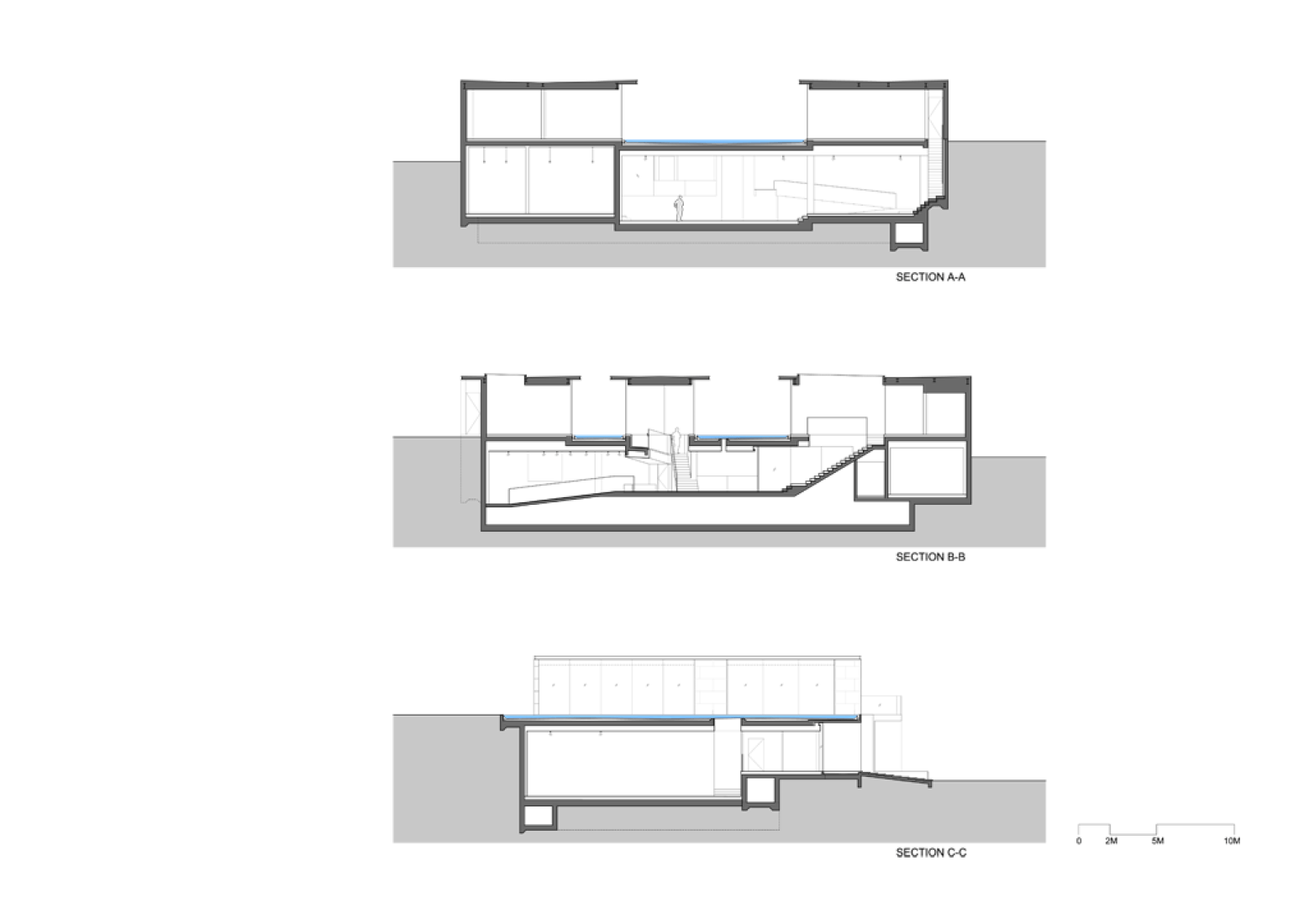 Secciones. Daeyang Gallery and House, por Steven Holl. Cortesía de Steven Holl Architects.