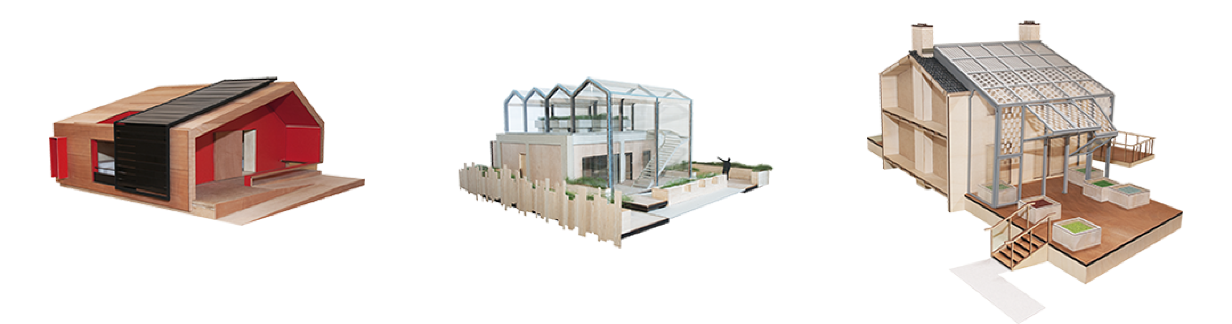 Maquetas de los proyectos ganadores. "Rhome for Dencity". "Philéas". "A Home with a Skin".