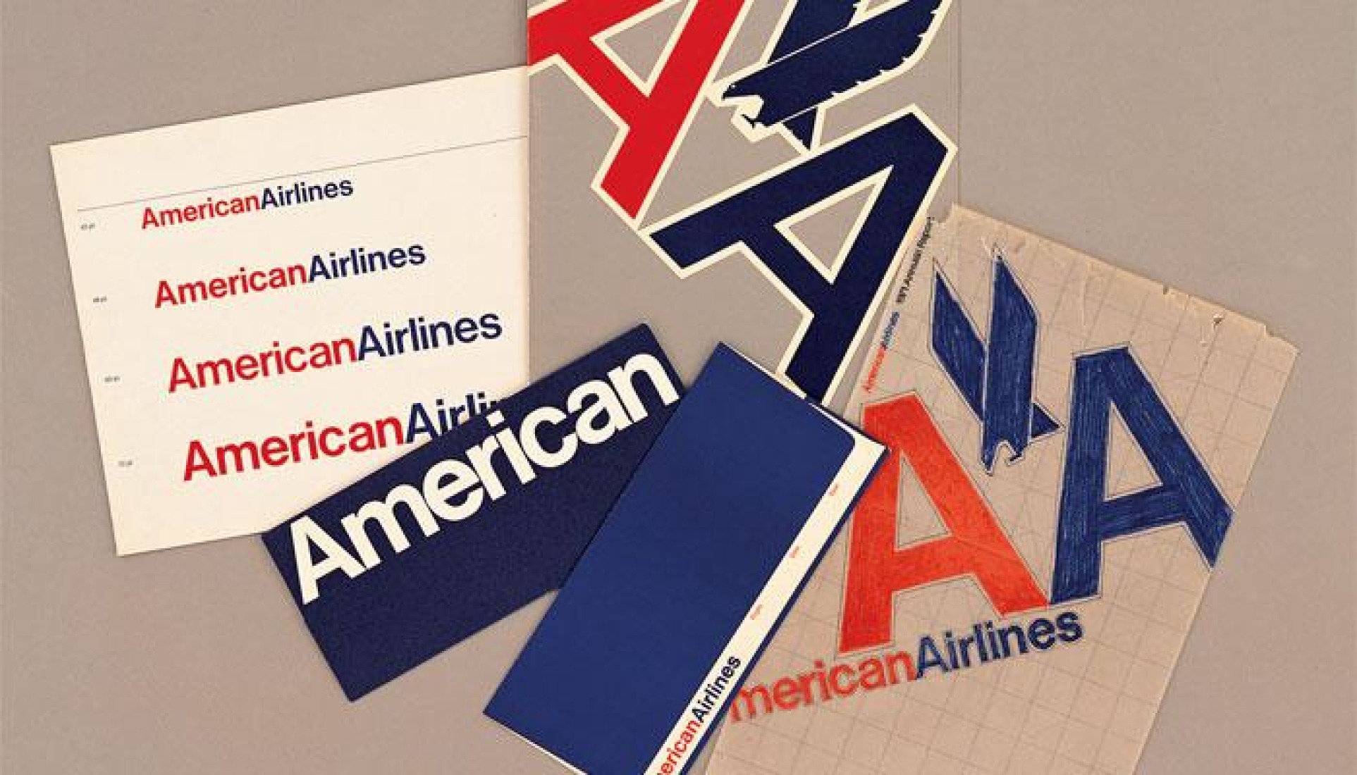American Airlines identidad corporativa, diseño de Massimo & Lella Vignelli, 1967.