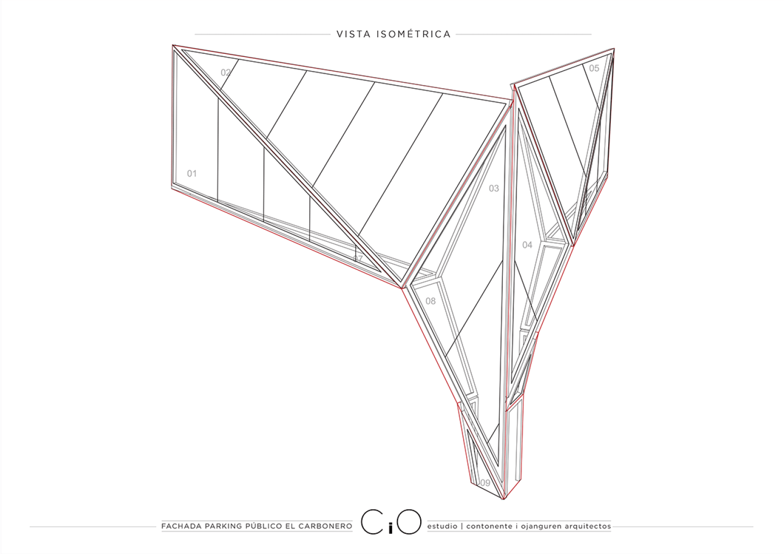 Isometric vision. Public parking El Carbonero by CiO estudio. Image © courtesy of CiO estudio.
