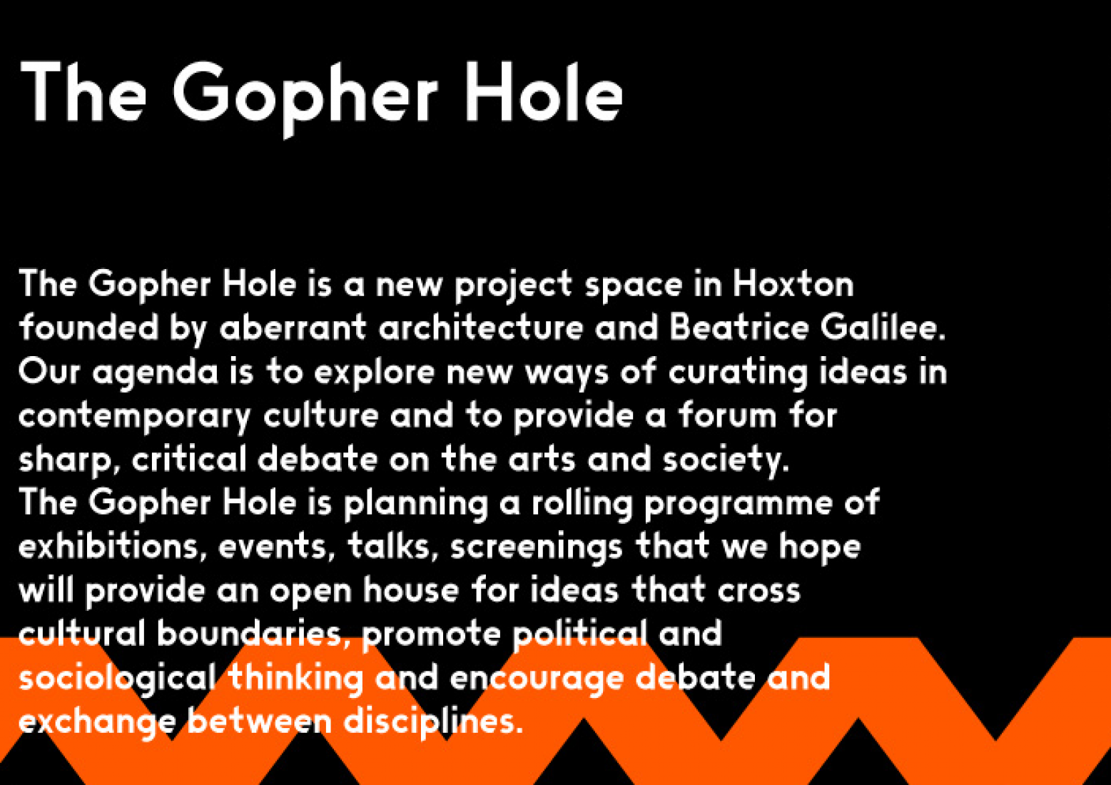 Poster. The Gopher Hole.