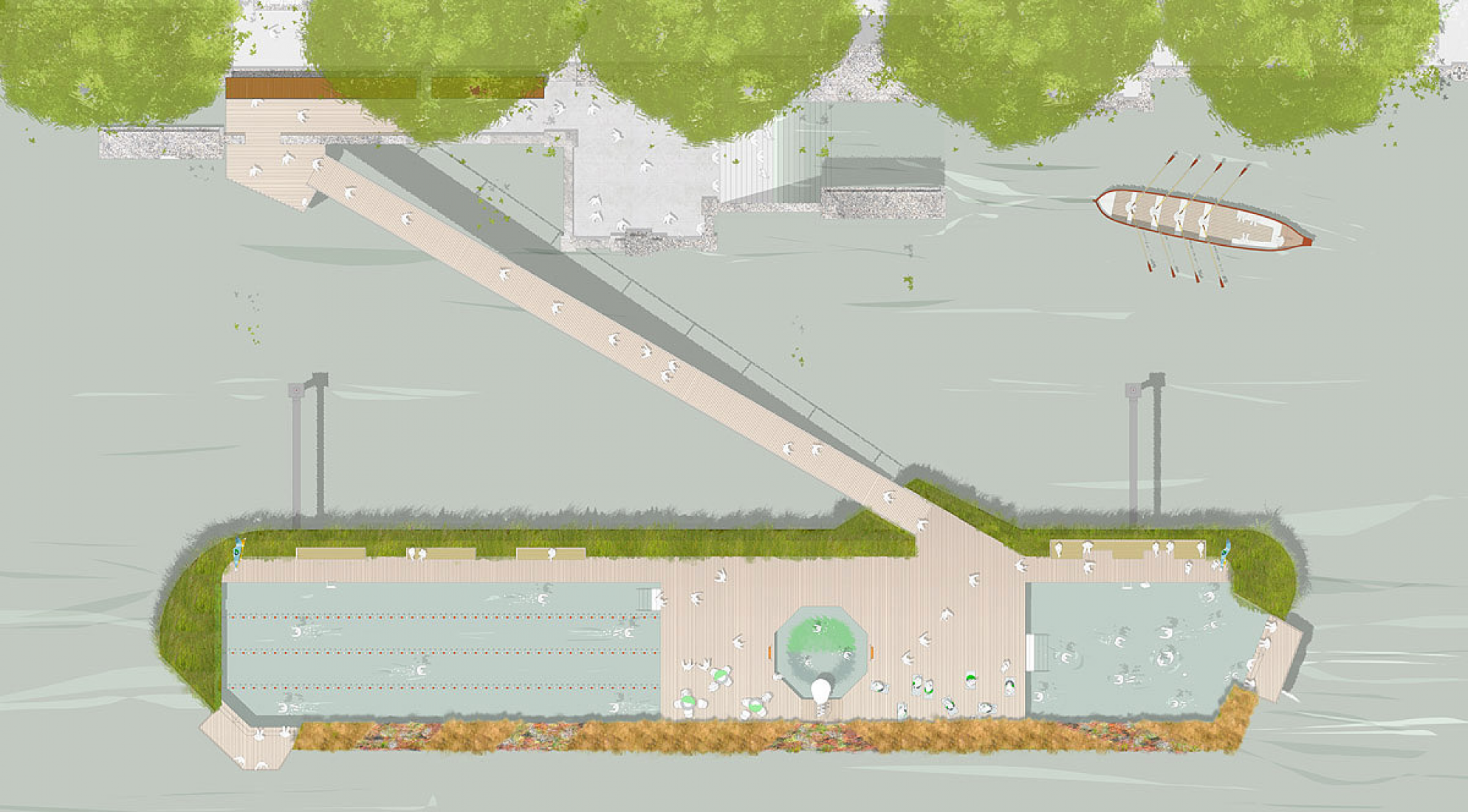 Plan of the design at Victoria Embankment. Image courtesy Studio Octopi & Picture Plane. 