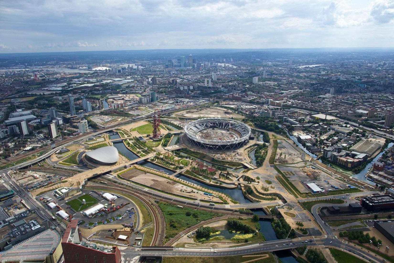 Aerial view of the Park showing Olympicopolis sites. Image courtesy of Olympicopolis.