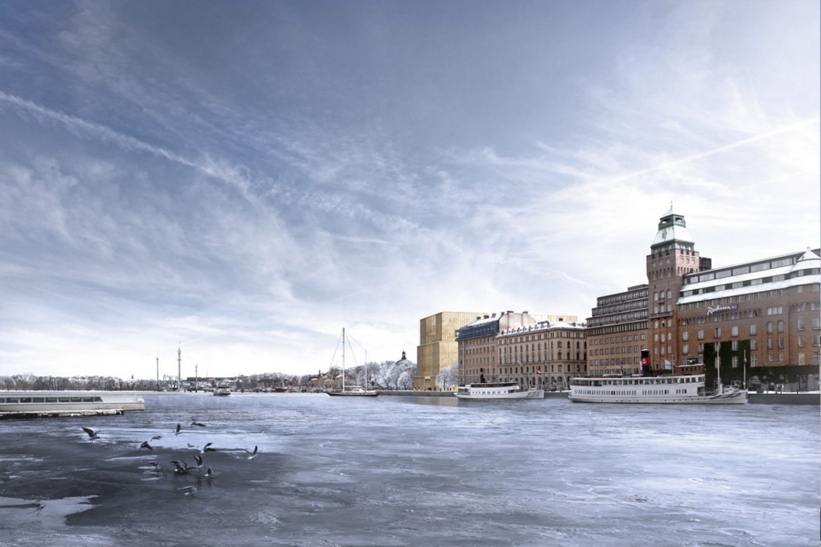 Vista hacia Nybrokajen. Imagen ©David Chipperfield Architects. 