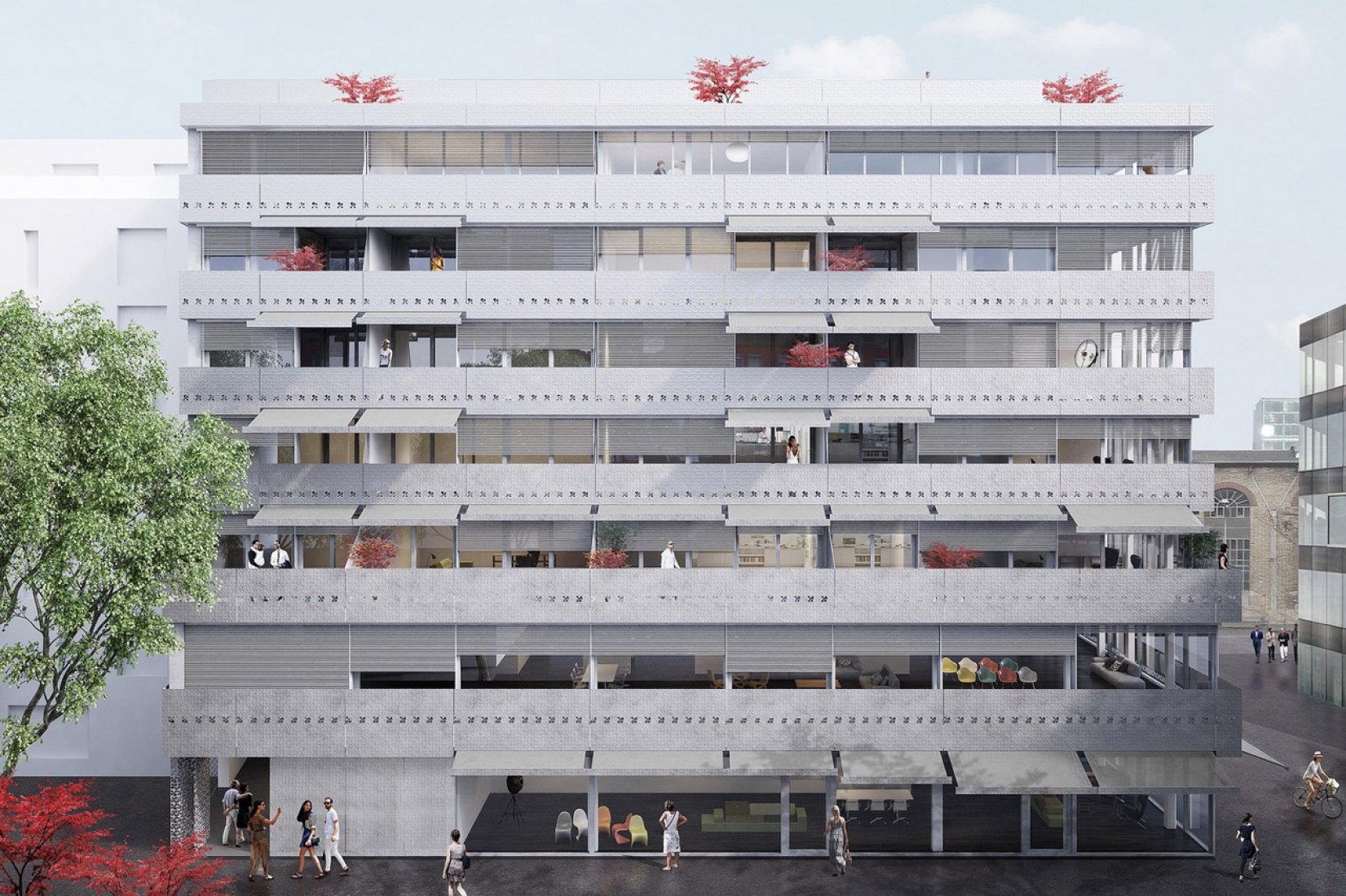 Visualización de fachada. Blumenhaus por Wiel Arets. Imagen cortesía de Wiel Arets Architects.