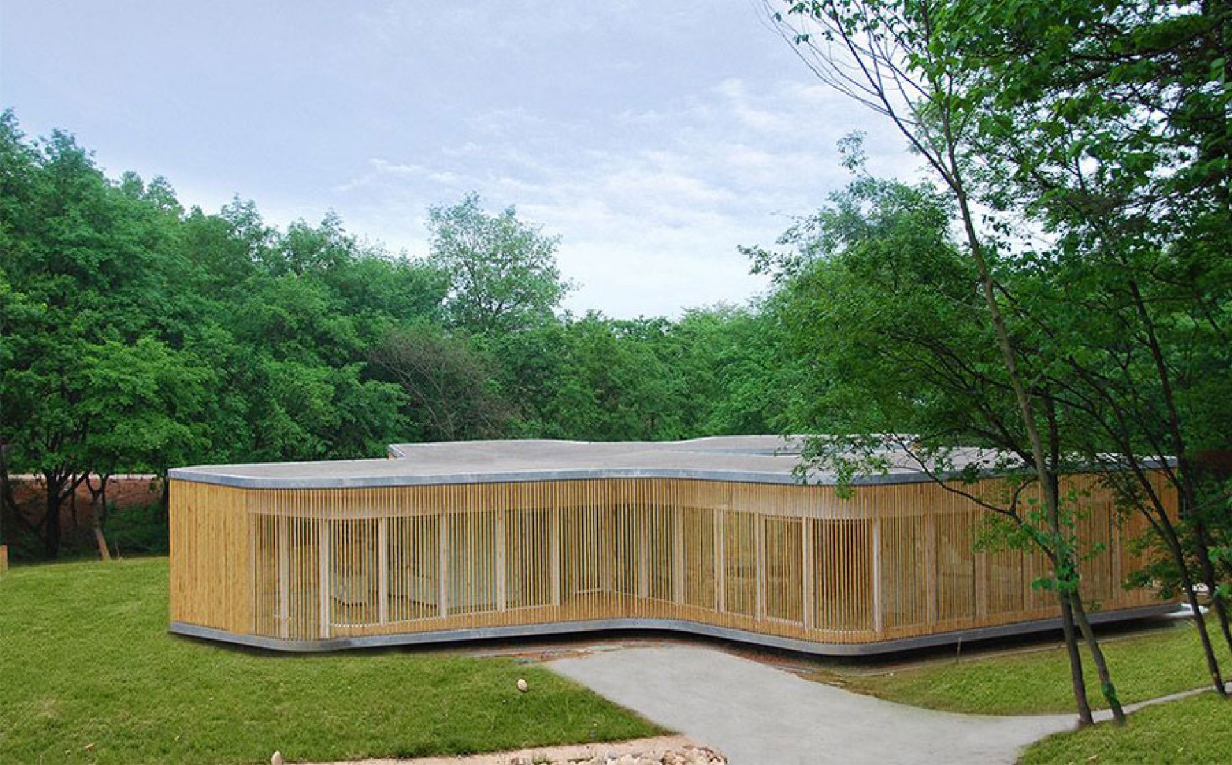 Aerial view. Fo-Shou House by Mansilla+Tuñón Architects. Image courtesy of Sifang Art Museum.