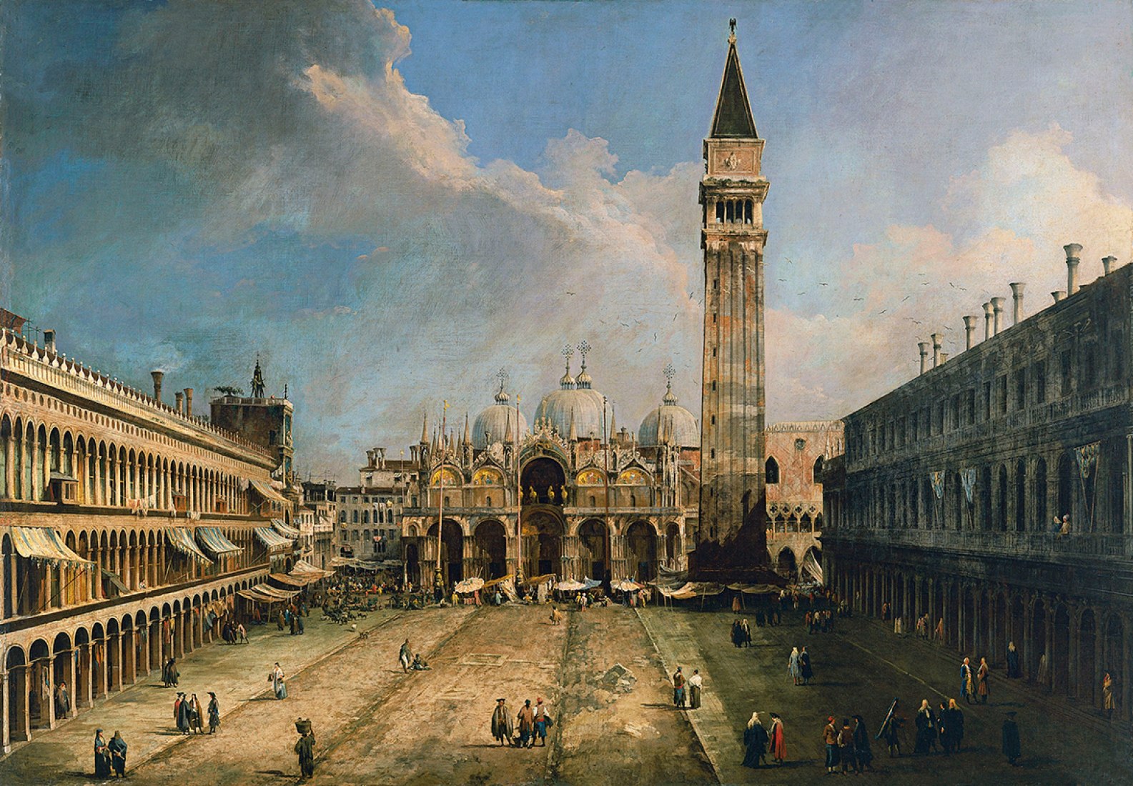 La plaza de San Marcos en Venecia por Canaletto, c. 1723-1724. Imagen © Museo Thyssen-Bornemisza, Madrid.