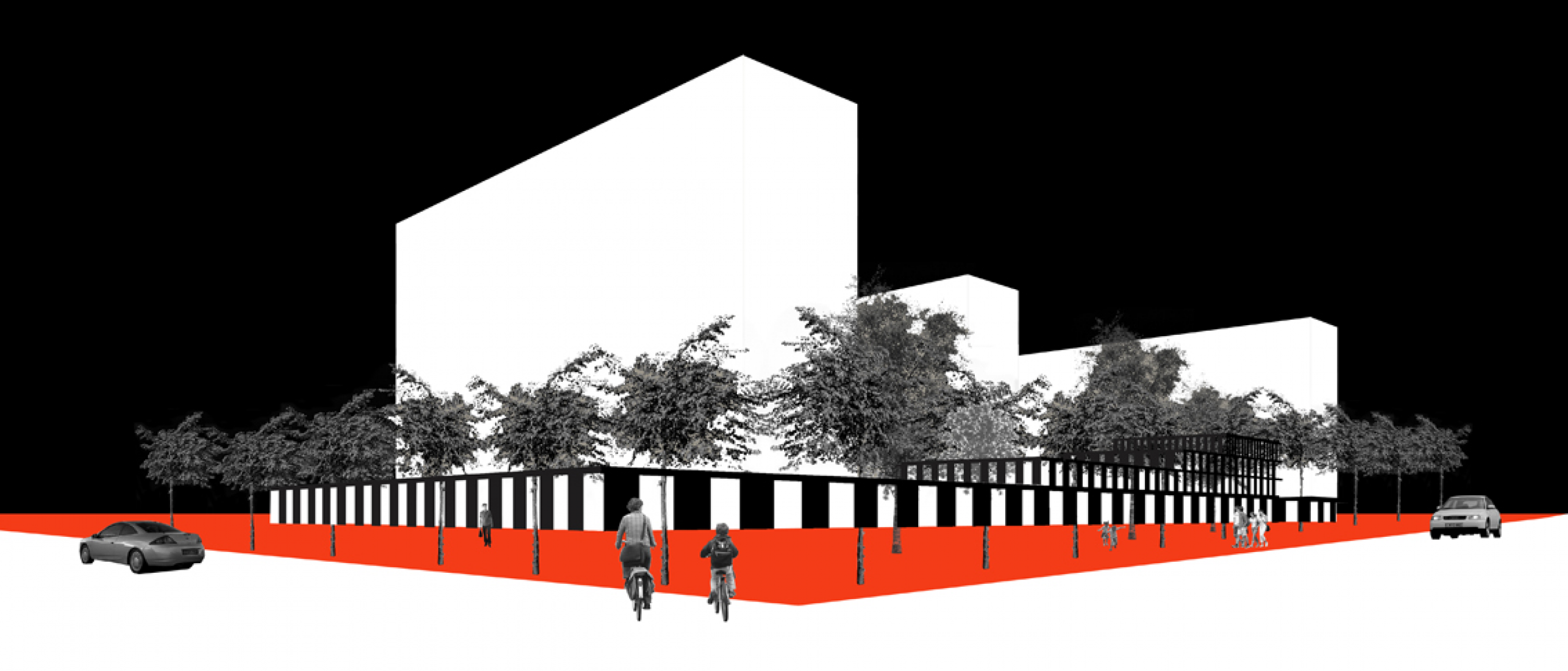 View from the street. Competition, 1st Prize. Europan 12. By Adrià Guardiet.