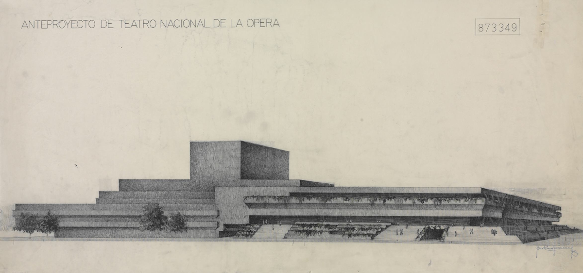 Antonio Fernández Alba, Anteproyecto de Teatro Nacional de la Opera, 1962. BNE DIB/18/1/6401.