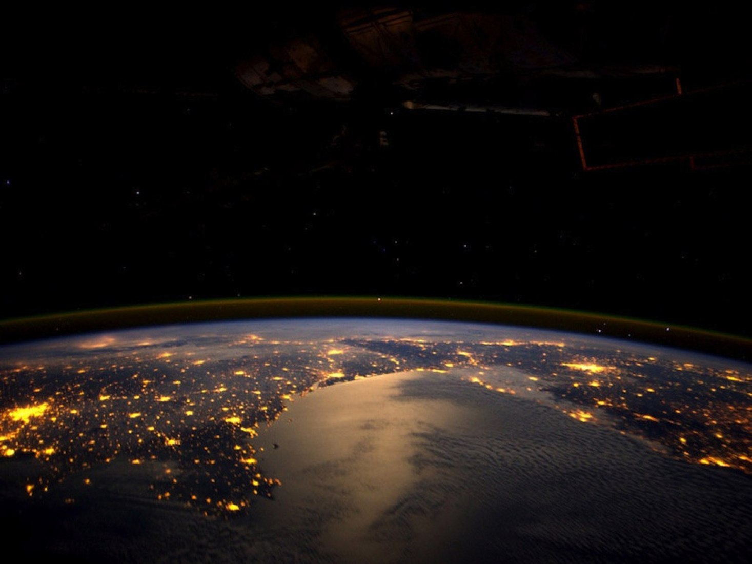 Europa de noche. Fotografía ISS/NASA.
