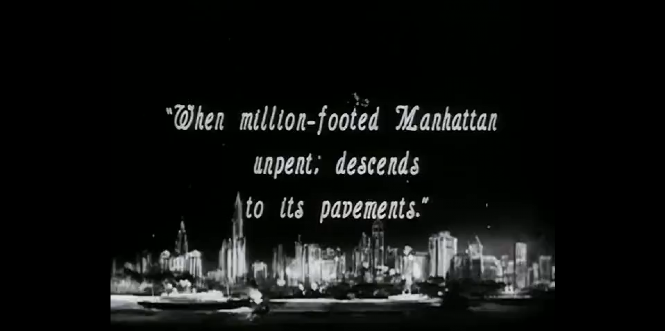 Manhatta, 1921. Video frame, by Paul Strand and Charles Sheeler