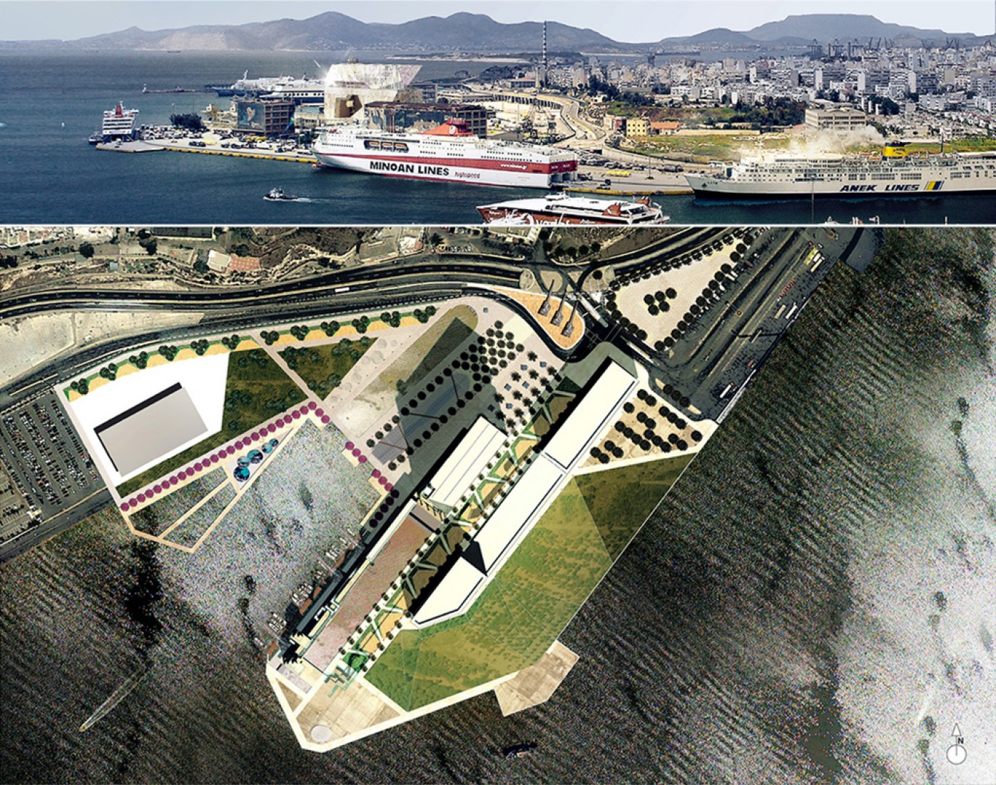 Piraeus Cultural Coast Competition by Sériès et Sériès, Studio Touraine Tajima, Open Design, Office ARUP.
