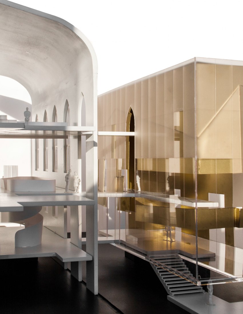 Model of the Maison de la littérature. Maison de la littérature (House of Literature) by Chevalier Morales Architectes. Photograph by Chevalier Morales Architectes.
