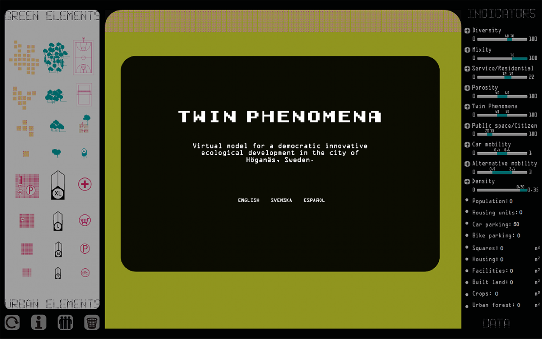 Video screenshot of the videogame TWINPHENOMENA by Arenas Basabe Palacio arquitectos.