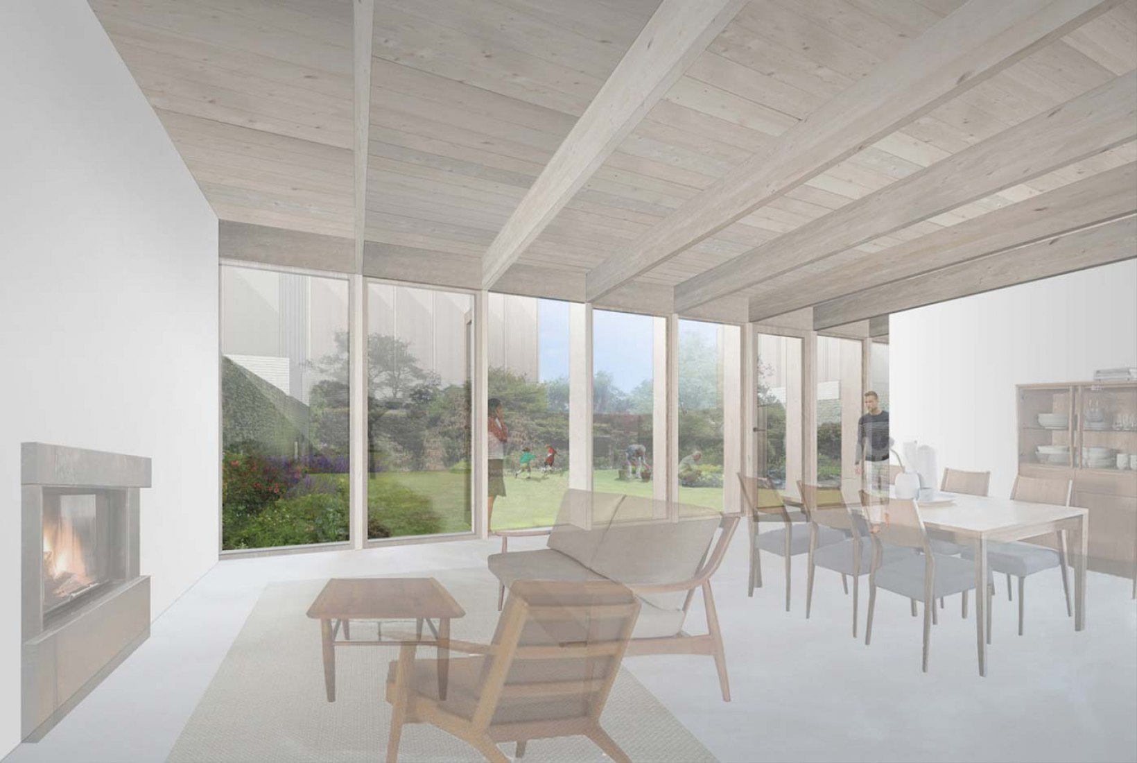 El interior de la casa de campo de Jamie Fobert Architects, de construcción personalizada y asequible. Imagen cortesía de JFA / RIBA