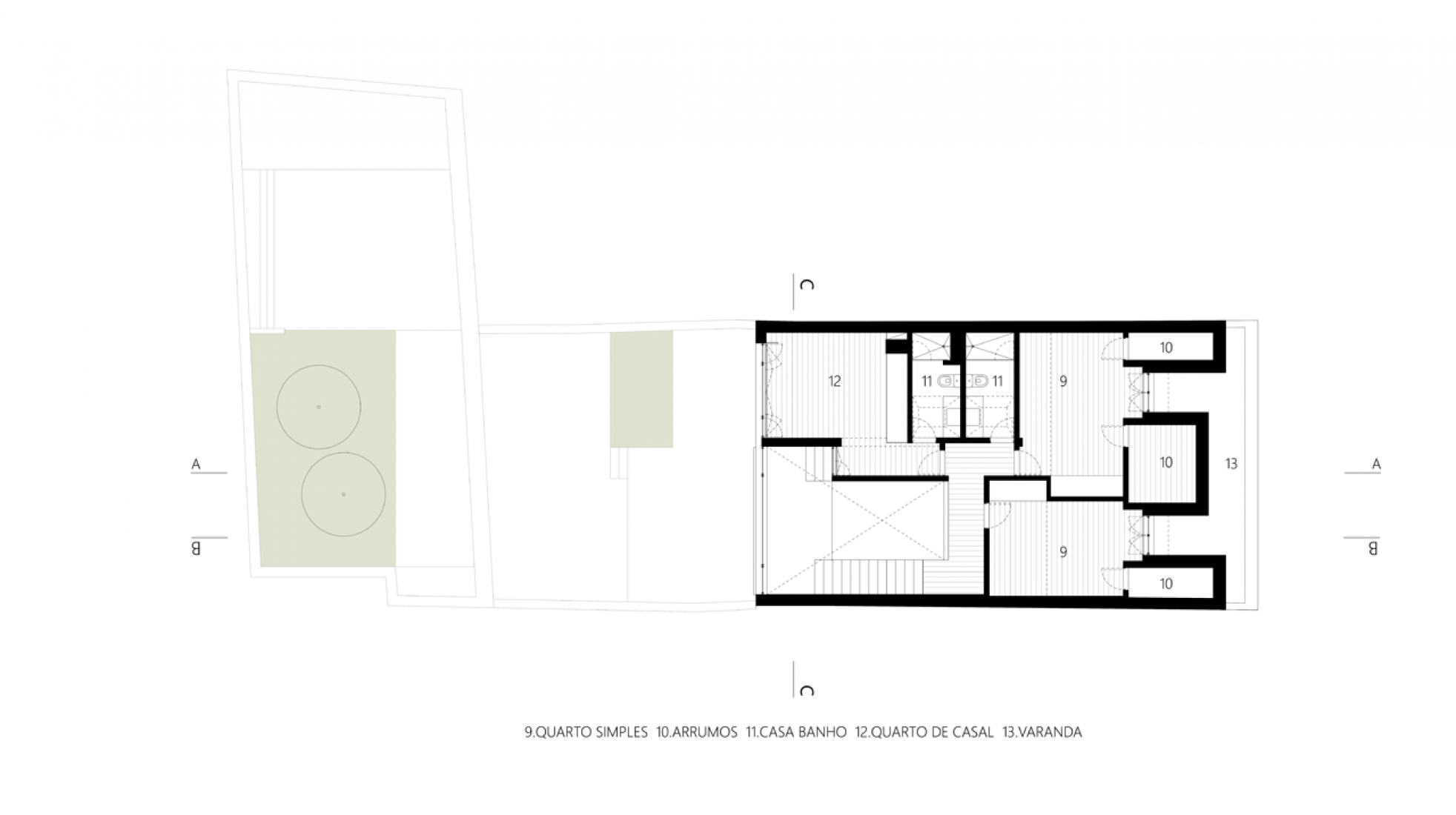 First floor plan. Terras 8 house by Colectivo CAIS.