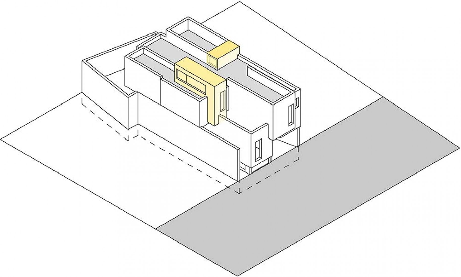 Axonometric. House R+ by OOIIO. 