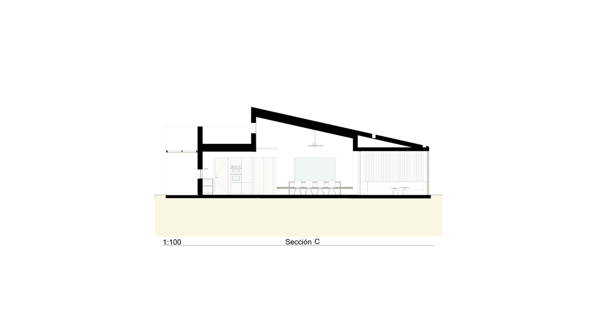 Section. Casa E+E by Gabriel Montañés Arquitecto.