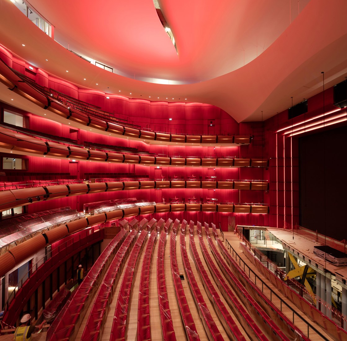 Stavros Niarchos Hall. National Greek Opera, in progress. Stavros Niarchos Foundation Cultural Center by Renzo Piano. Photograph © Michel Denancé, courtesy of Renzo Piano and Stavros Niarchos Foundation.