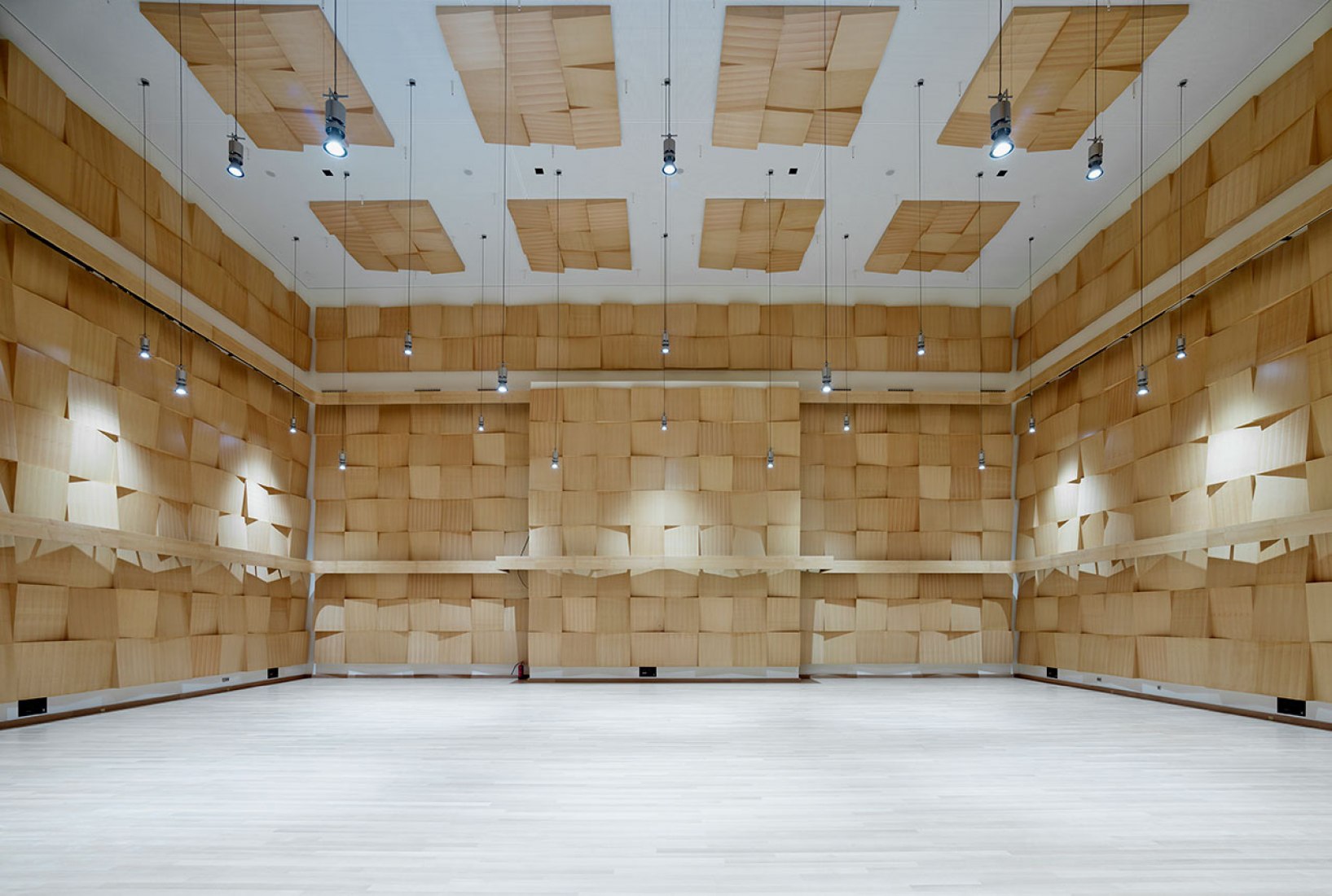 ﻿Orchestra's rehearsal room. Stavros Niarchos Foundation Cultural Center by Renzo Piano. Photograph © Yiorgis Yerolymbos, courtesy of Renzo Piano and Stavros Niarchos Foundation.