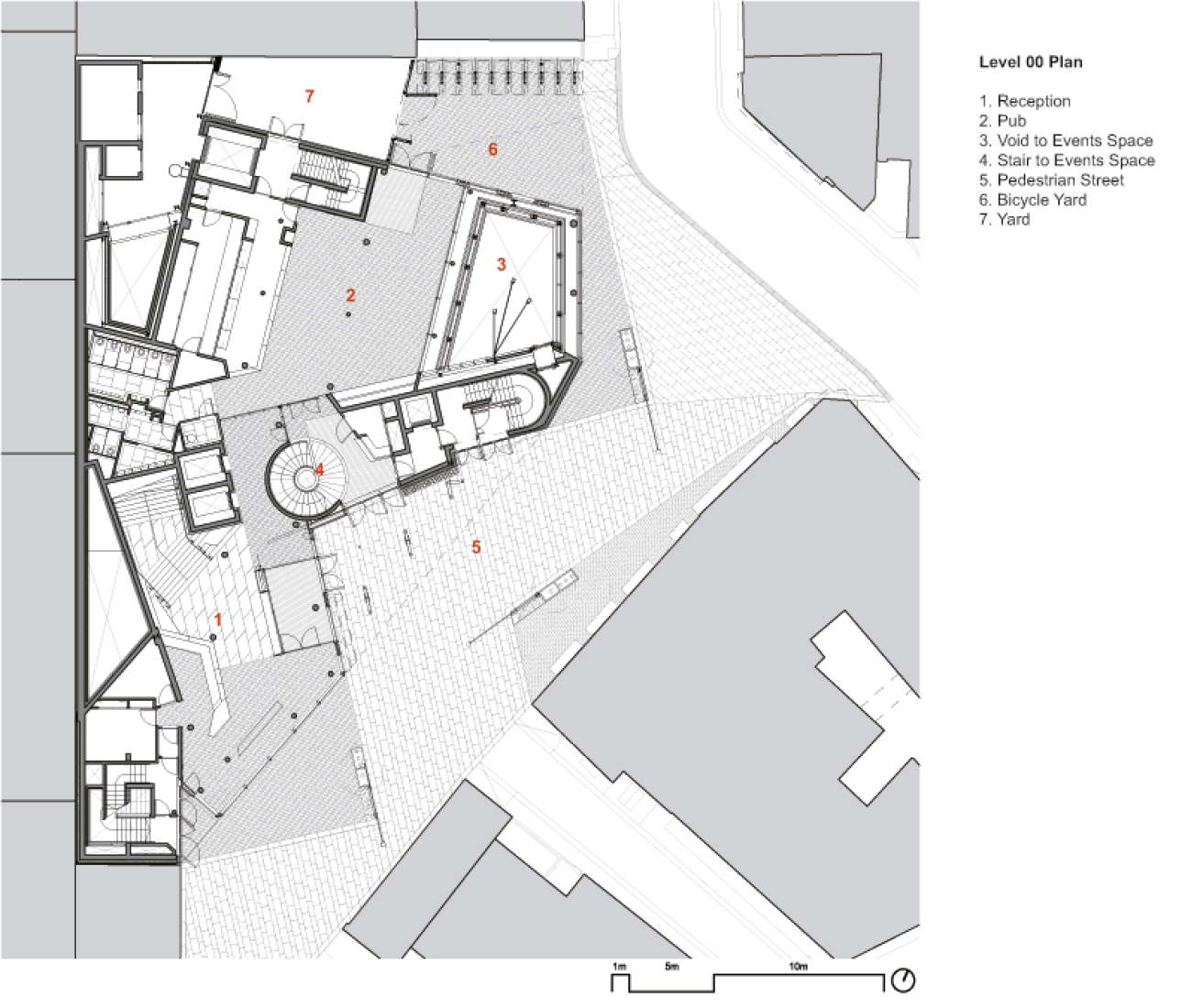 Planta baja. Centro de Estudiantes Saw Swee Hock de LSE por O'Donnell + Tuomey. Cortesía de EU Mies Awards.