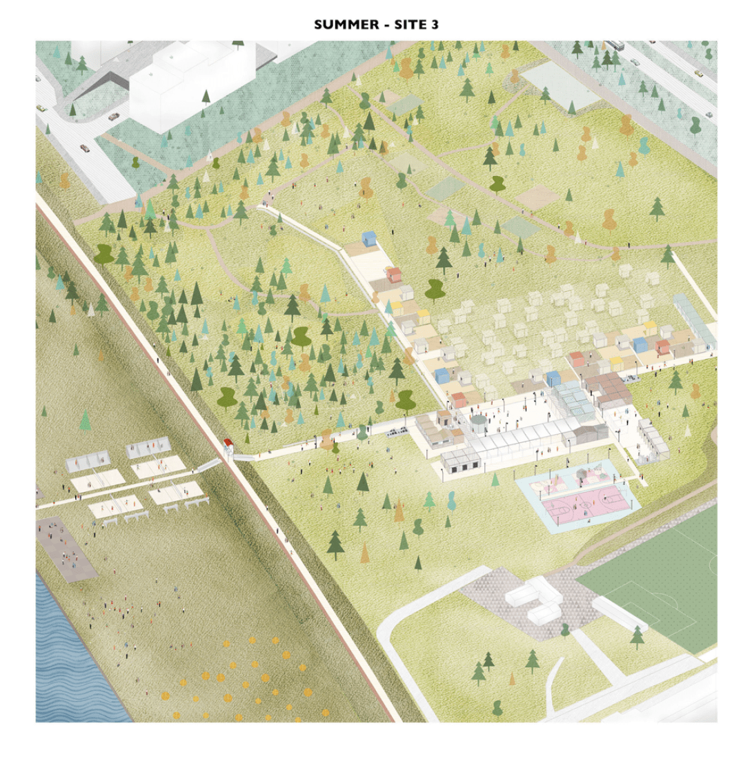Runner-up. Europan 13. Hey! There is a river beyond by Oblò - officina di architettura with Filippo Pasini and Lorenzo Santosuosso.