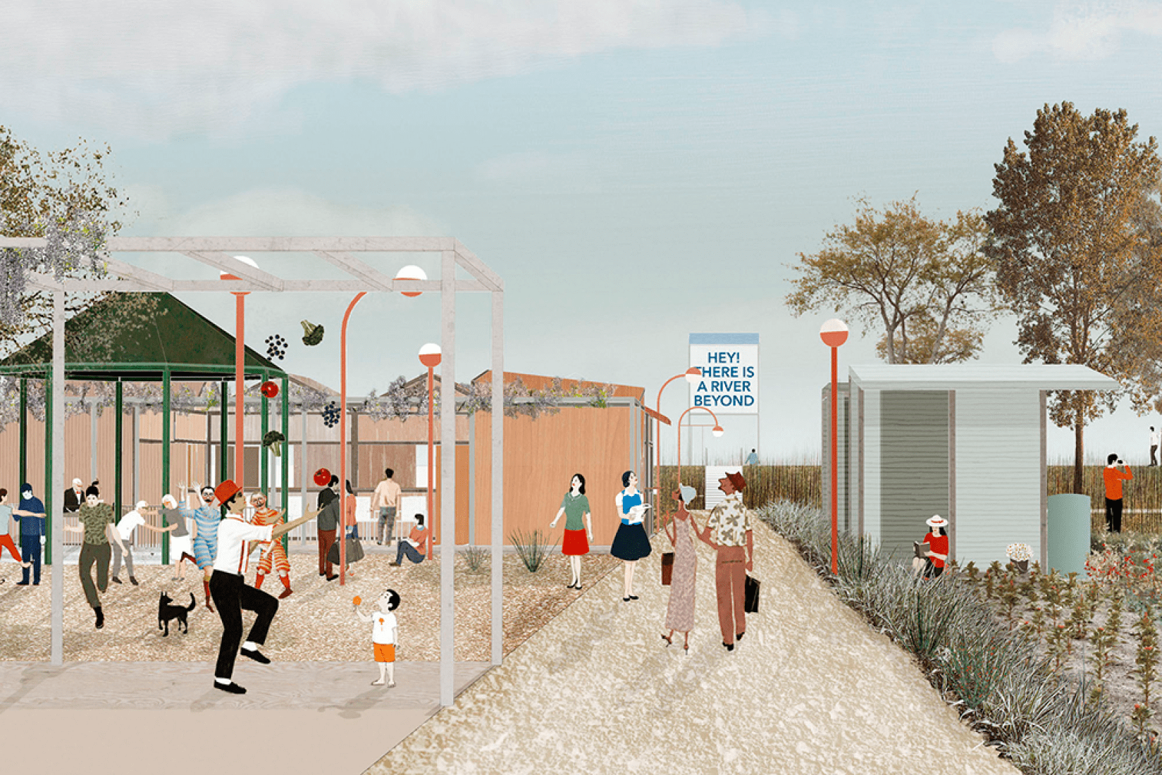 Runner-up. Europan 13. Hey! There is a river beyond by Oblò - officina di architettura with Filippo Pasini and Lorenzo Santosuosso. 