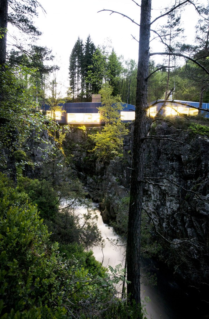 Exterior view. Salmon ladder at the Kvasfossen waterfall. Photograph © Tom Auger.
