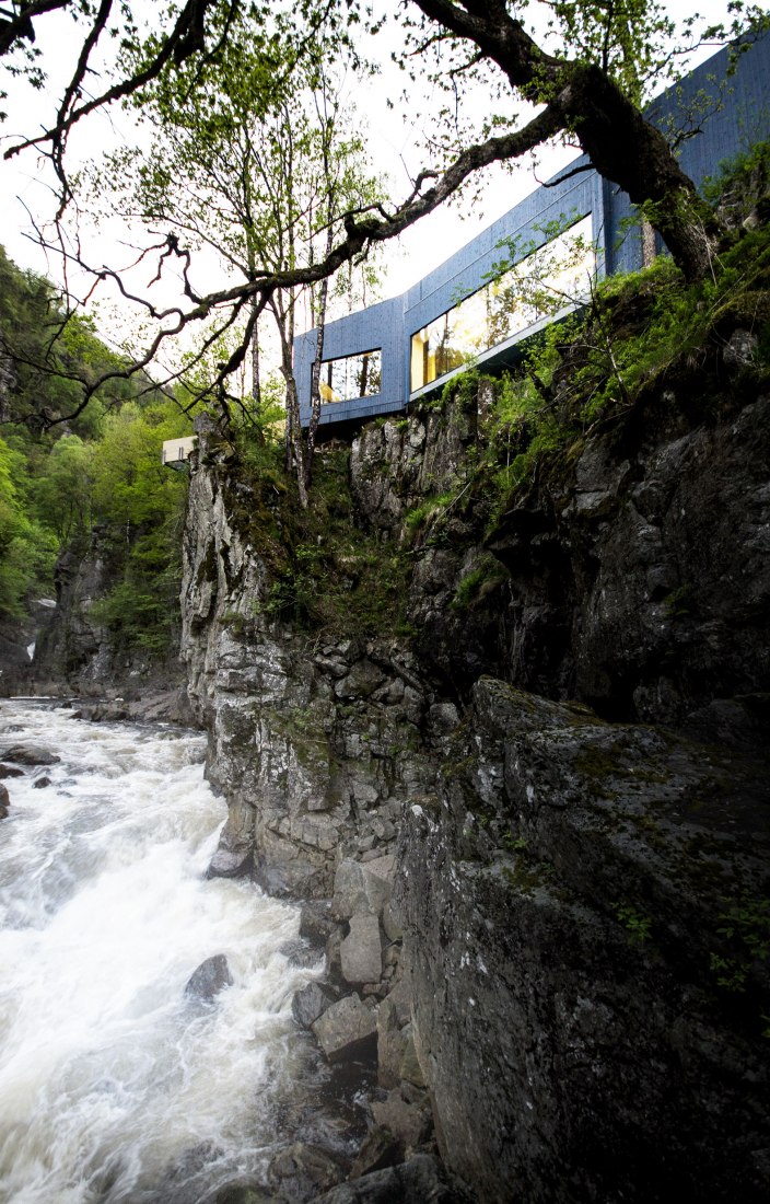 Exterior view. Salmon ladder at the Kvasfossen waterfall. Photograph © Tom Auger.