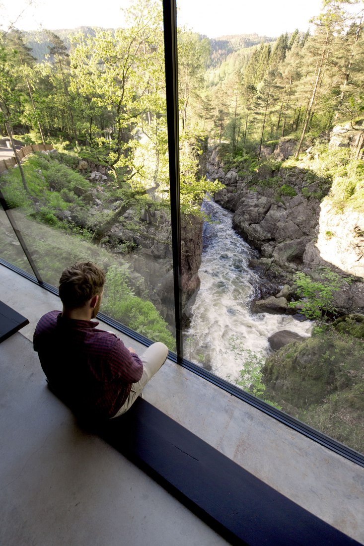 Indoors view. Salmon ladder at the Kvasfossen waterfall. Photograph © Tom Auger.