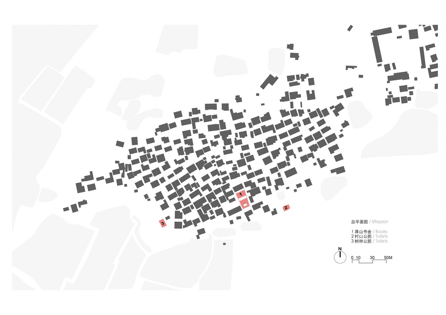 Site plan. Jiangshan Fishing Village by Mix Architecture.