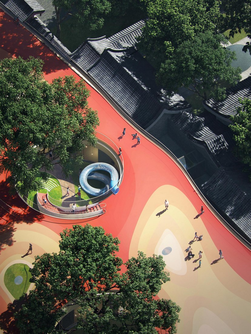 Rendering. Courtyard Kindergarten by MAD Architects