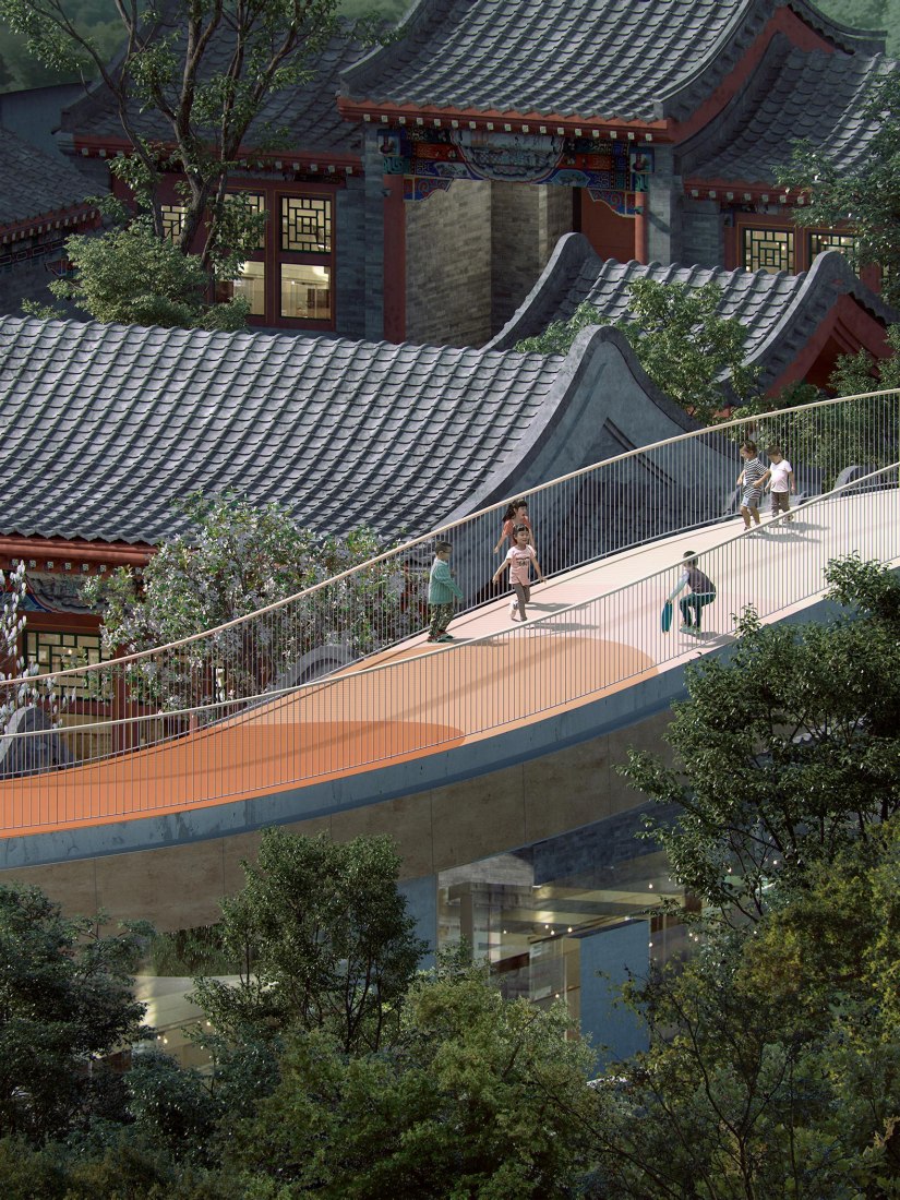 Rendering. Courtyard Kindergarten by MAD Architects