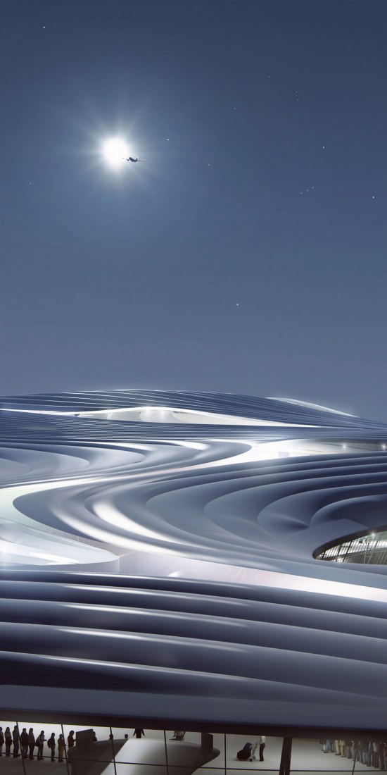 Visualización. Terminal 3 del aeropuerto de Harbin por MAD Architects