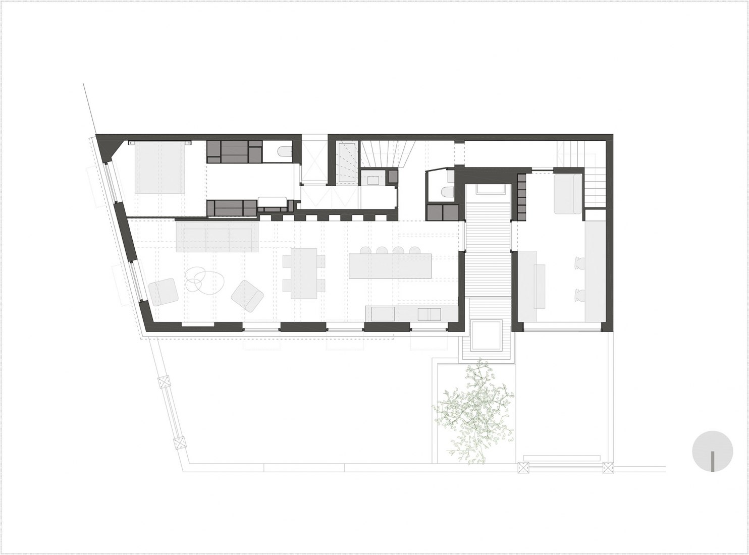 Planta de acceso. PlantaReforma de una vivienda en Girona por 05 AM arquitectura.Planta principal. Reforma de una vivienda en Girona por 05 AM arquitectura.