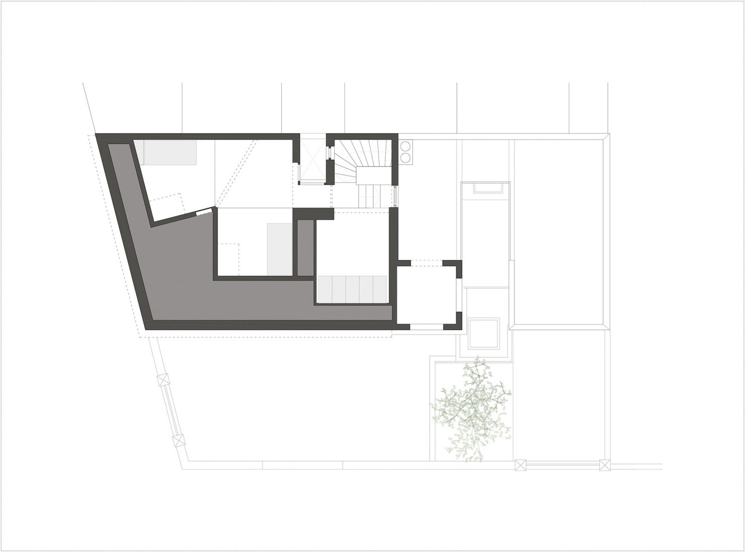 Segunda planta. Reforma de una vivienda en Girona por 05 AM arquitectura.