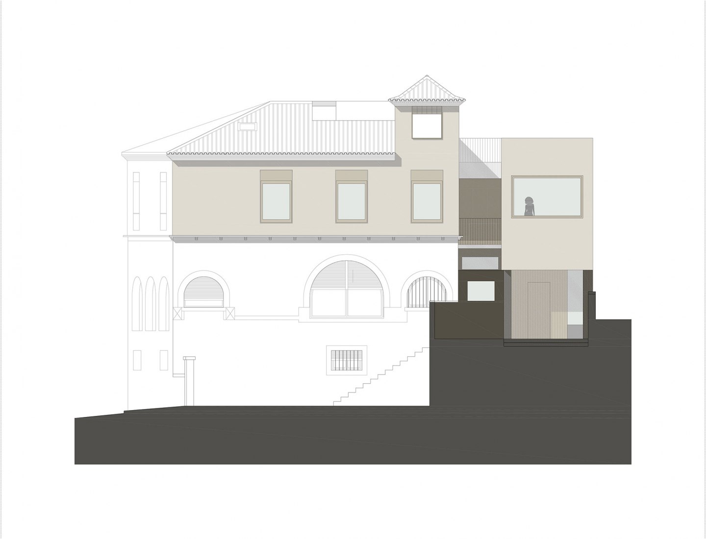 Alzado. Reforma de una vivienda en Girona por 05 AM arquitectura.