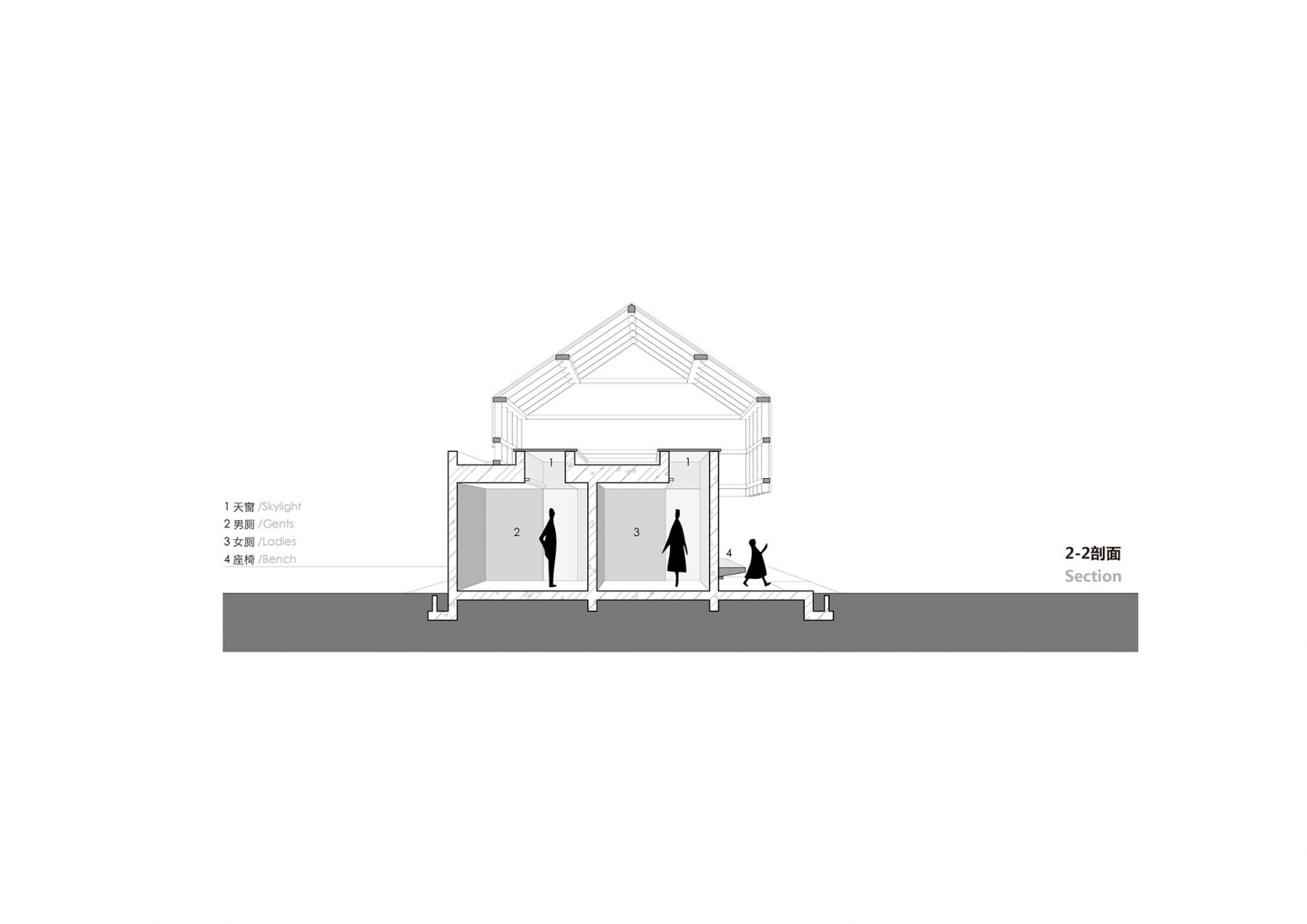 Toilet elevation. Jiangshan Fishing Village by Mix Architecture.