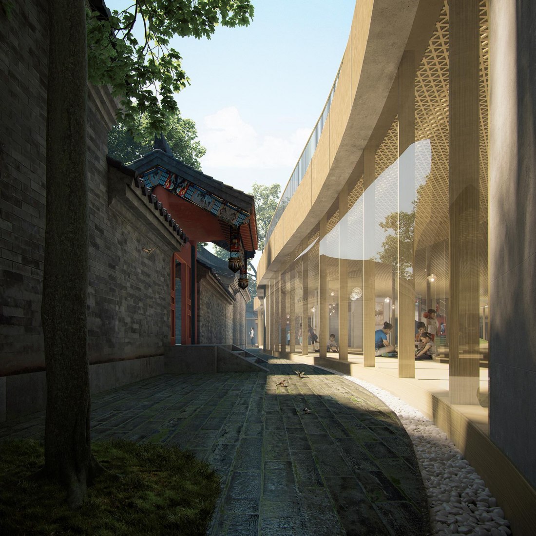 Rendering. Courtyard Kindergarten by MAD Architects