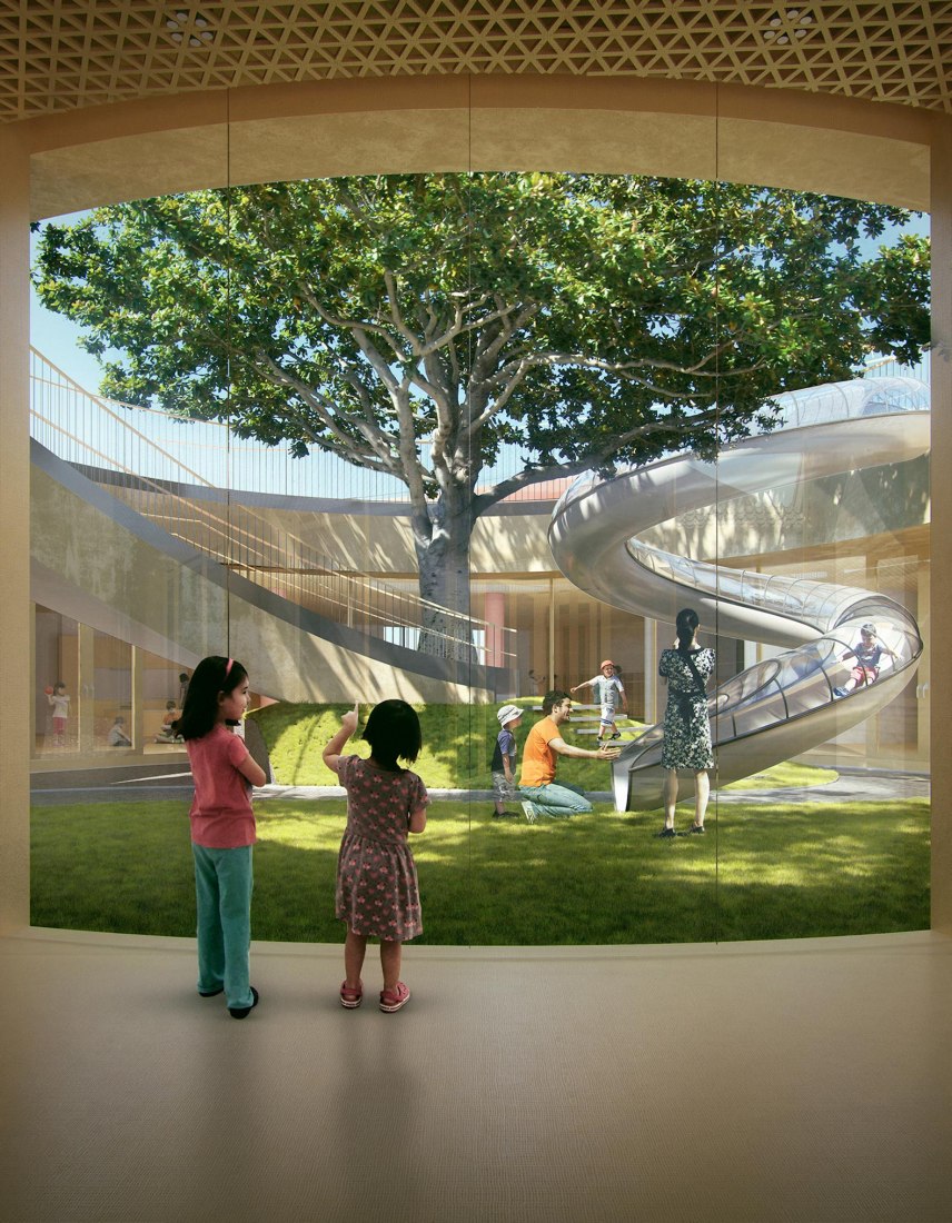 Rendering. Courtyard Kindergarten by MAD Architects