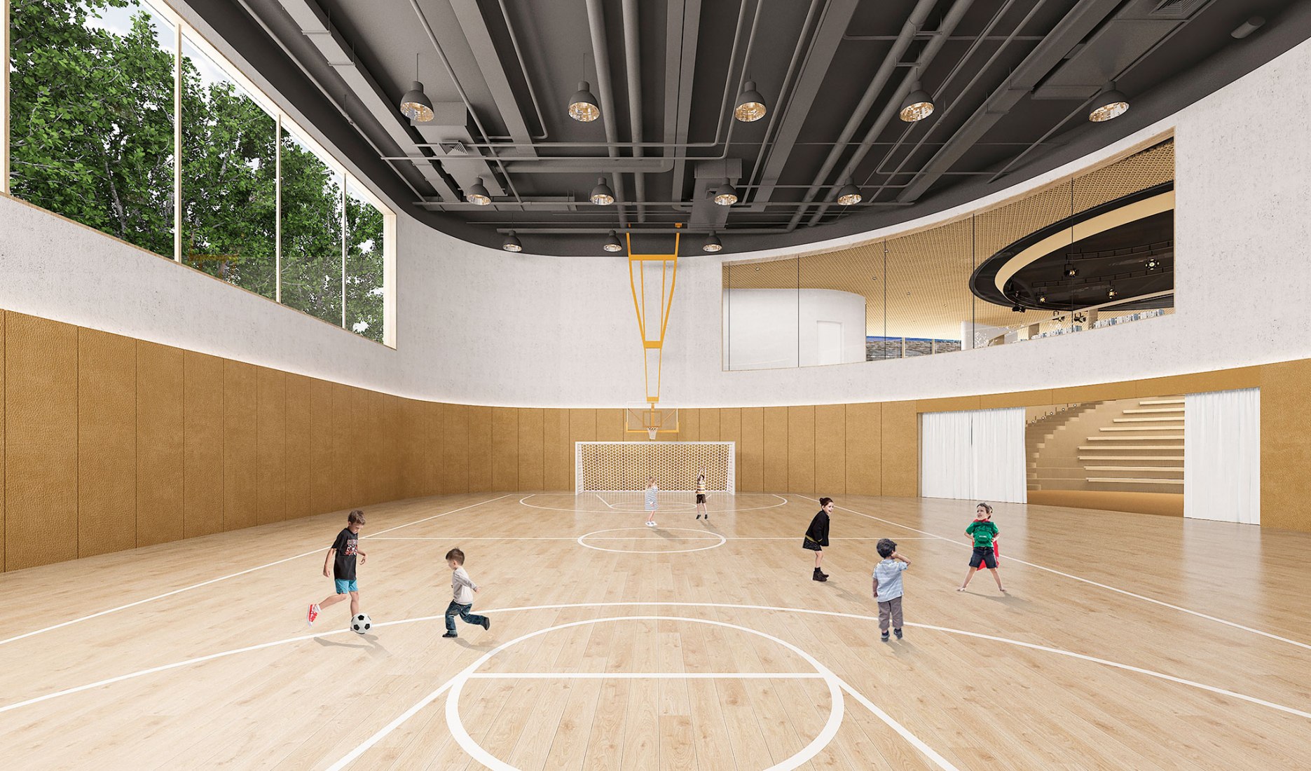 Rendering. Courtyard Kindergarten by MAD Architects