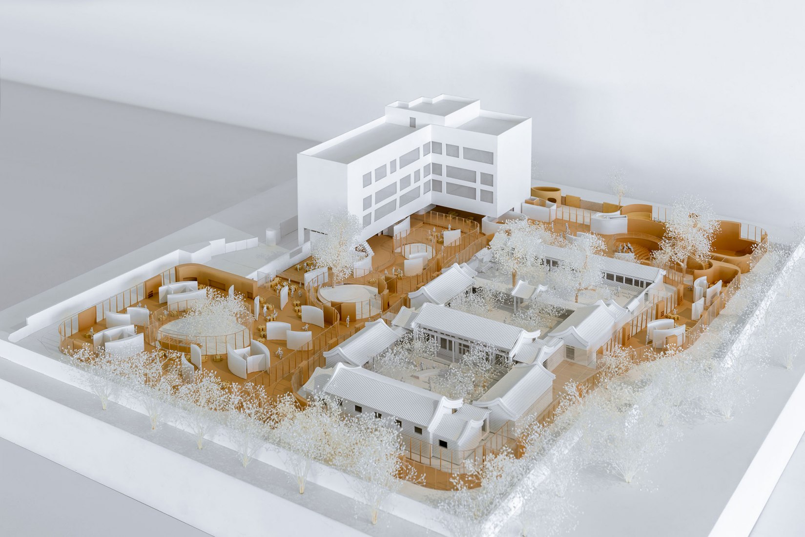 Model, ground level view. Courtyard Kindergarten by MAD Architects