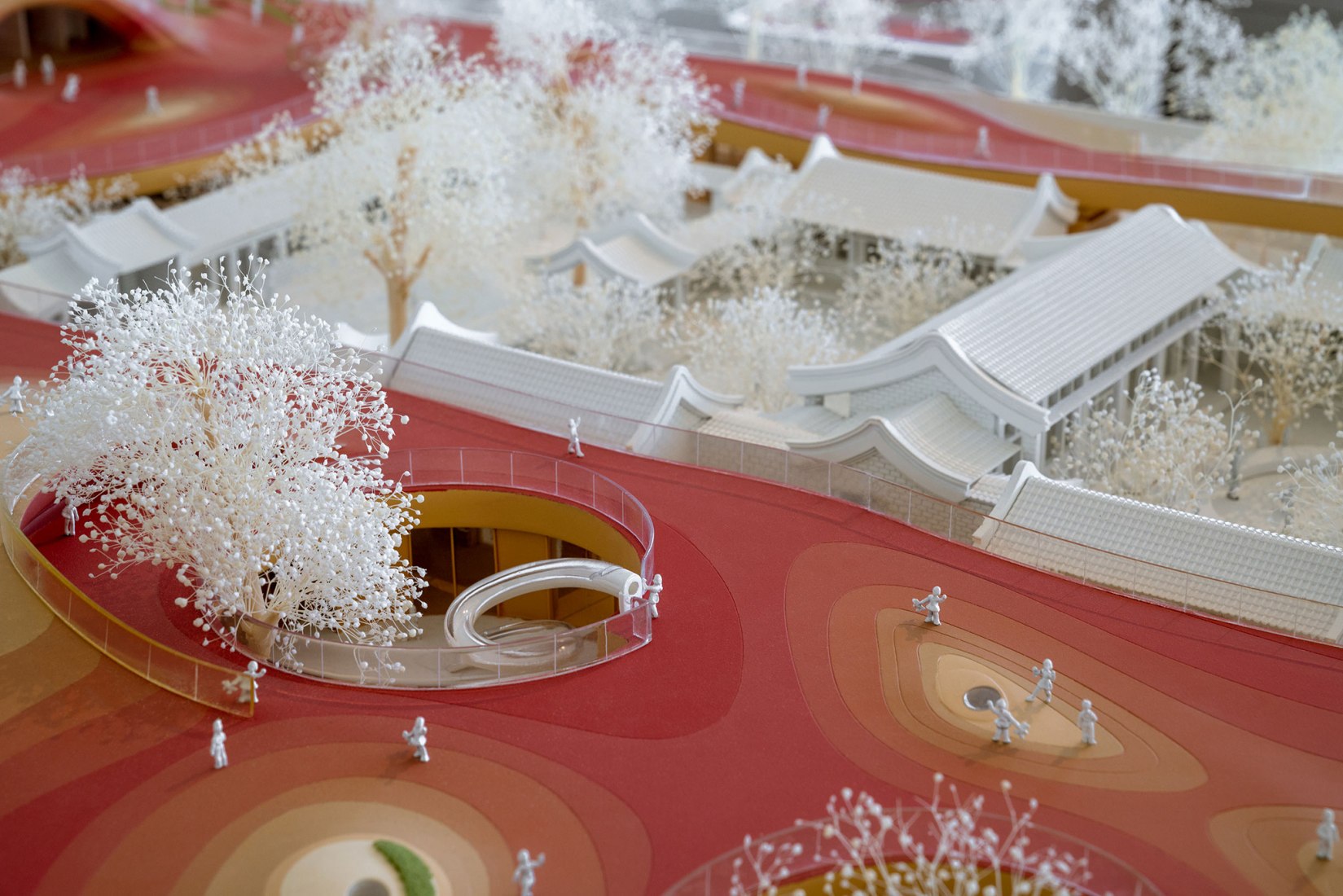 Detail. Model, roof level view. Courtyard Kindergarten by MAD Architects