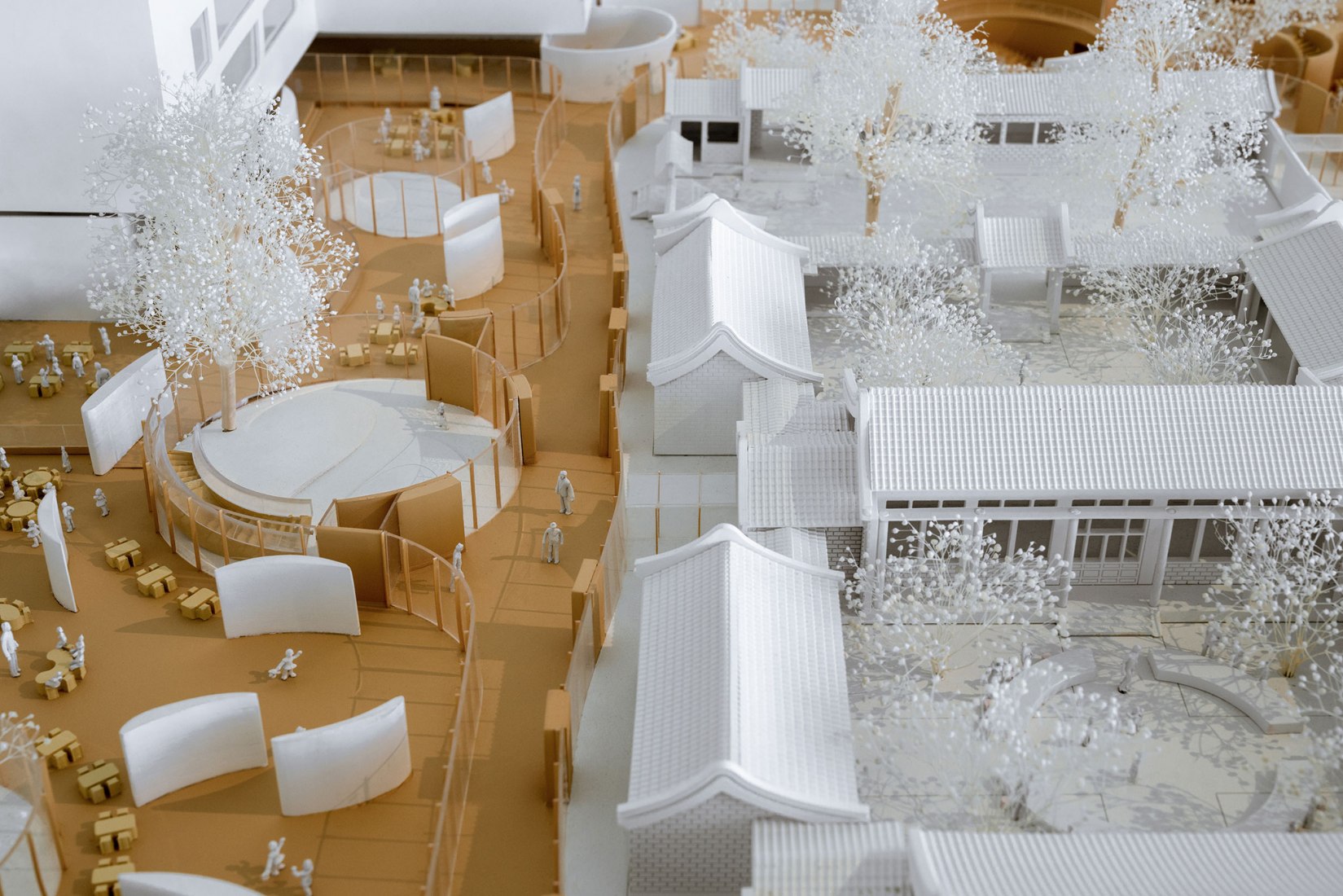 Detail. Model, ground level view. Courtyard Kindergarten by MAD Architects