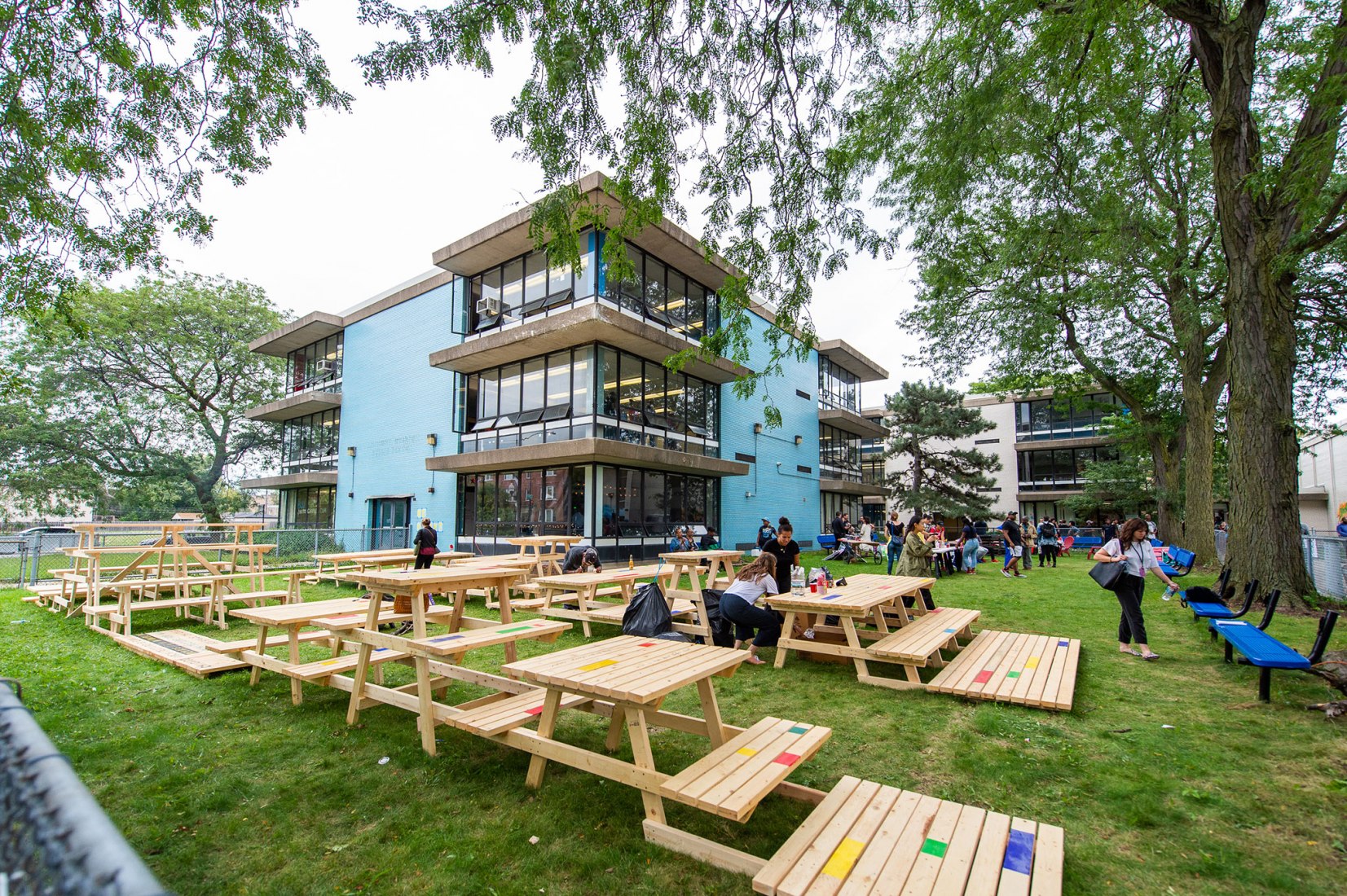 Architecture for All Secret Ingredient​, 2019 Installed at the (Former) Anthony Overton Elementary School, Bronzeville, Chicago, IL Courtesy of Chicago Architecture Biennial​ / ​Cory Dewald​, ​2019