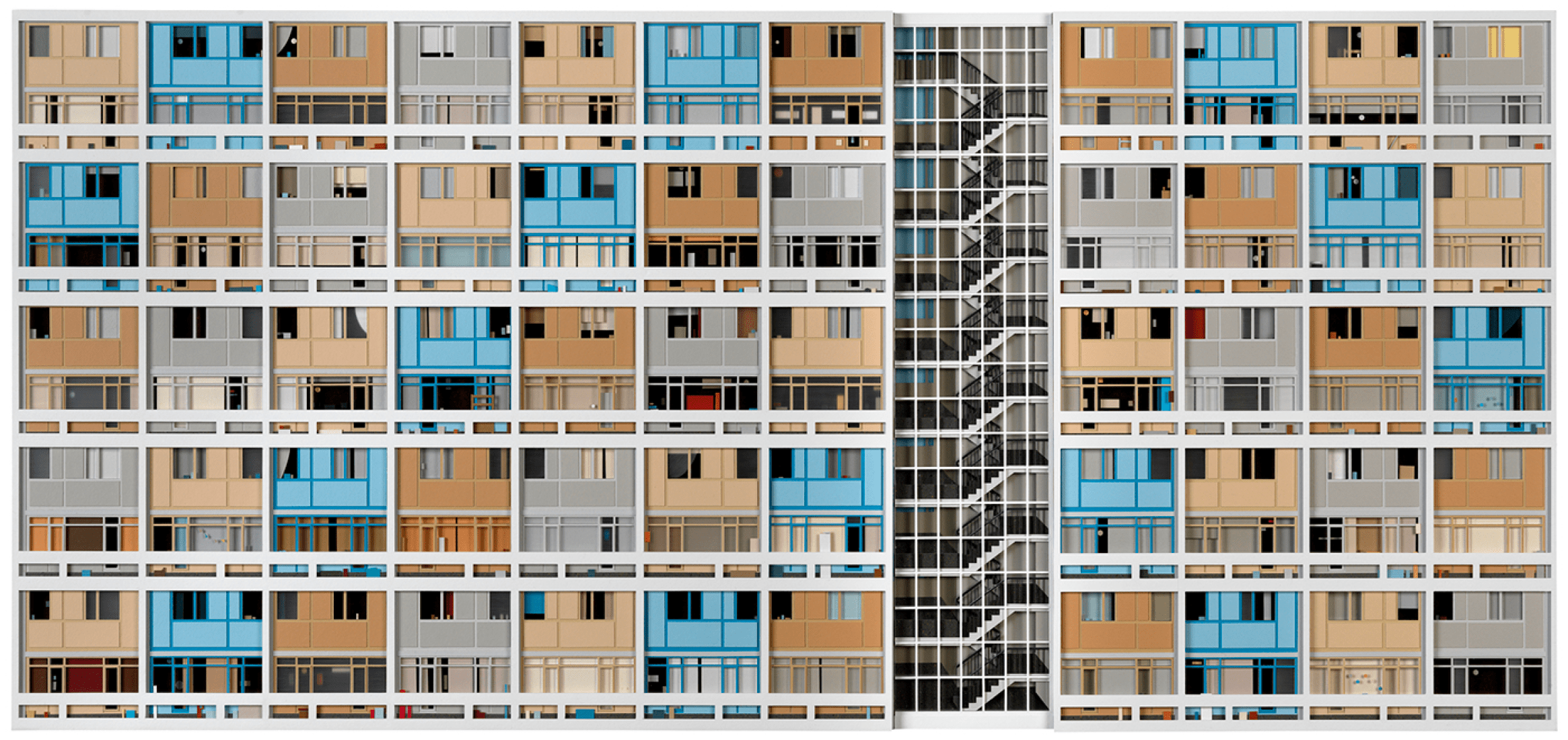 Howard House, 2014. Plexiglas, paper, cork, obeche strip wood and acrylic paint on board. Image Courtesy of McKee Gallery.